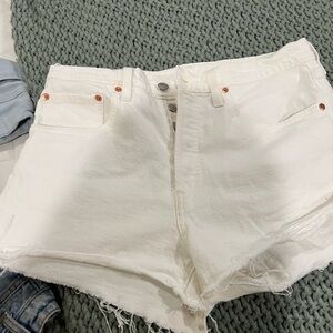 Women's White Denim Shorts
